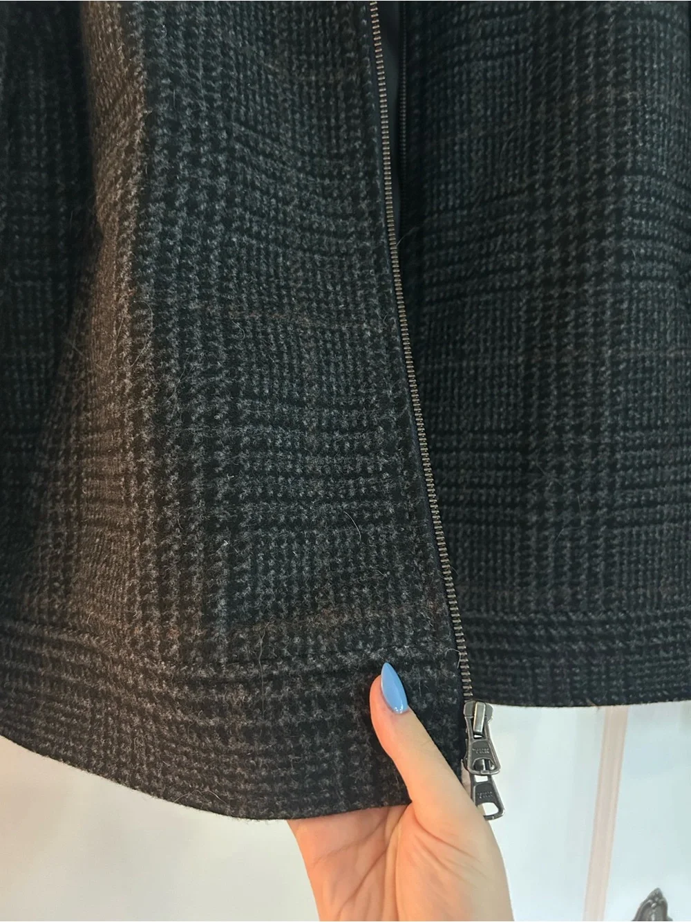 J. Crew Charcoal Plaid Zip-Front Wool Jacket (NWT)